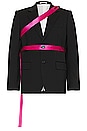 view 1 of 4 Seatbelt Blazer in Black & Pink