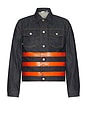 view 1 of 5 3 Zip Trucker Denim Jacket in Undone Indigo in Raw Indigo