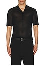 view 3 of 4 Pointelle Polo in Black