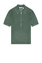 view 1 of 4 Short Sleeve Zip Polo in Blue Green