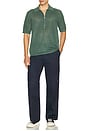 view 4 of 4 Short Sleeve Zip Polo in Blue Green