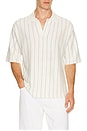 view 1 of 4 Short Sleeve Stripe Polo. in White & Grey Stripe