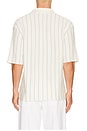 view 2 of 4 Short Sleeve Stripe Polo. in White & Grey Stripe