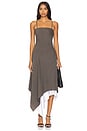 view 1 of 4 Scarf Hem Dress in Light Brown Melange