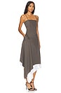 view 2 of 4 Scarf Hem Dress in Light Brown Melange