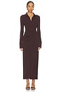 view 1 of 3 Twisted Shirt Dress in Mahogany