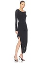 view 2 of 3 Drape Long Sleeve Dress in Black