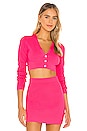 view 1 of 5 Crop Cardigan in Neon Pink