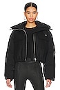 view 1 of 8 Hybrid Bomber Puffer Jacket in Black