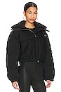view 4 of 8 Hybrid Bomber Puffer Jacket in Black