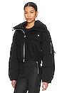 view 5 of 8 Hybrid Bomber Puffer Jacket in Black