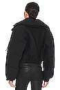 view 6 of 8 Hybrid Bomber Puffer Jacket in Black