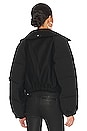 view 7 of 8 Hybrid Bomber Puffer Jacket in Black