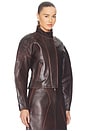 view 3 of 5 Leather Saddle Jacket in Saddle