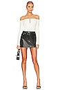 view 4 of 4 Leather 5 Pocket Mini Skirt in Black