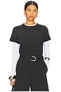 view 1 of 4 CAMISETA SLIM COM LOGOTIPO in Black