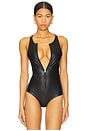view 2 of 5 Zip Racer Bodysuit in Black