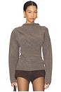 view 1 of 4 Slouchy Crew Top in Grey Brown