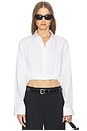 view 1 of 4 Cropped Gather Shirt in White