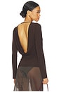 view 1 of 5 Cowl Back Long Sleeve Top in Bistre