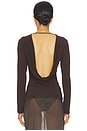 view 4 of 5 Cowl Back Long Sleeve Top in Bistre
