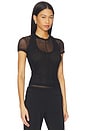 view 2 of 4 Mesh Layered Top in Black