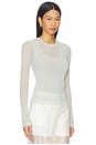 view 2 of 4 Mesh Layered Long Sleeve Top in Aqua Gray