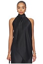 view 1 of 4 TOP IMPRIMÉ FOULARD TIE SCARF TOP in Black
