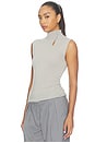 view 2 of 4 Button Sleeveless Top in Light Grey