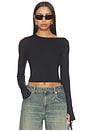view 2 of 4 Asymmetrical Cutout Top in Black
