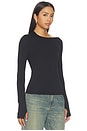 view 4 of 4 Asymmetrical Cutout Top in Black