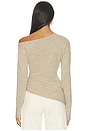 view 4 of 4 Draped Asym Top in Oatmeal Melange