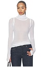 view 1 of 4 Layer Long Sleeve Neck Sheer in Optic White