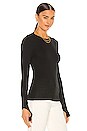 view 3 of 5 Open Back Blouse in Basalt Black