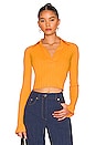 view 1 of 4 Long Sleeve Crop Polo in Apricot
