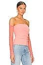view 3 of 5 Sheer Sleeve Tube Top in Coral