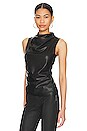 view 3 of 5 Faux Leather Top in Black