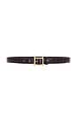 view 1 of 3 Logo Mini Waist Belt in Brown Croco