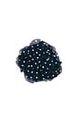 view 1 of 4 Silk Flower Pin in Navy & Ivory Dot