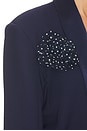 view 3 of 4 Silk Flower Pin in Navy & Ivory Dot
