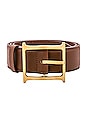 view 3 of 3 Logo Contrast Belt in Brown