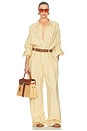 view 1 of 4 COMBINAISON PAPERBAG JUMPSUIT IN WASHED LINEN in Basket Beige