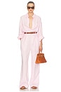 view 1 of 4 COMBINAISON PAPERBAG JUMPSUIT IN WASHED LINEN in Classic Pink