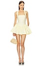 view 1 of 3 Faille Halter Mini Dress in Lemon Cream