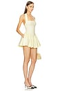 view 2 of 3 Faille Halter Mini Dress in Lemon Cream