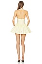 view 3 of 3 Faille Halter Mini Dress in Lemon Cream