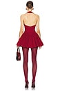 view 3 of 3 Faille Halter Mini Dress in Rouge