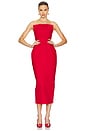 view 1 of 5 The S Curve Dress With Bow in Lipstick Red