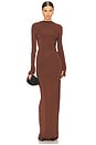 view 1 of 4 Jersey Backless Maxi Dress in Chocolate Au Lait