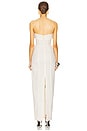 view 3 of 4 Pinstripe Long Strapless Dress in Ivory & Brown Stripe